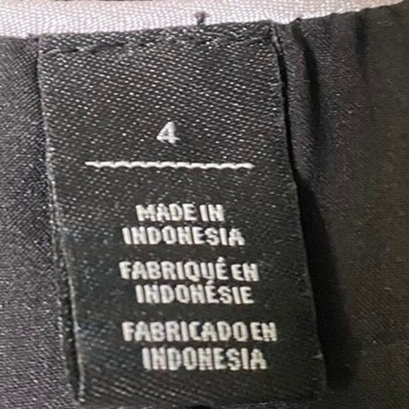 Black Structured Blazer White Black Sz 4 - Picture 3 of 3